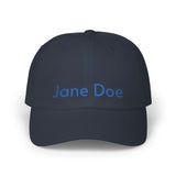 Jane Doe Baseball Cap (Navy Hat/Blue Embroidery)