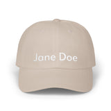Jane Doe Baseball Cap (Stone Hat/White Embroidery)