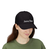 Jane Doe Baseball Cap (Black Hat/White Embroidery)