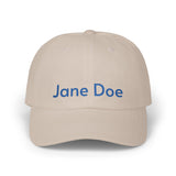 Jane Doe Baseball Cap (Stone Hat/Blue Embroidery)